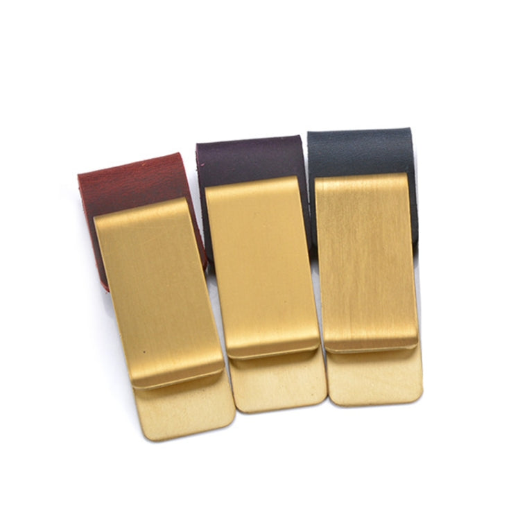 3 PCS Vintage Notebook Leather Pen Clip Metal Pen Holder,Style: Brass(Random Color Delivery)