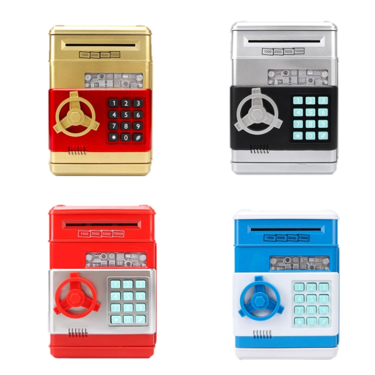 Password Safe Deposit Box Children Automatic Savings ATM Machine Toy, Colour: Silver