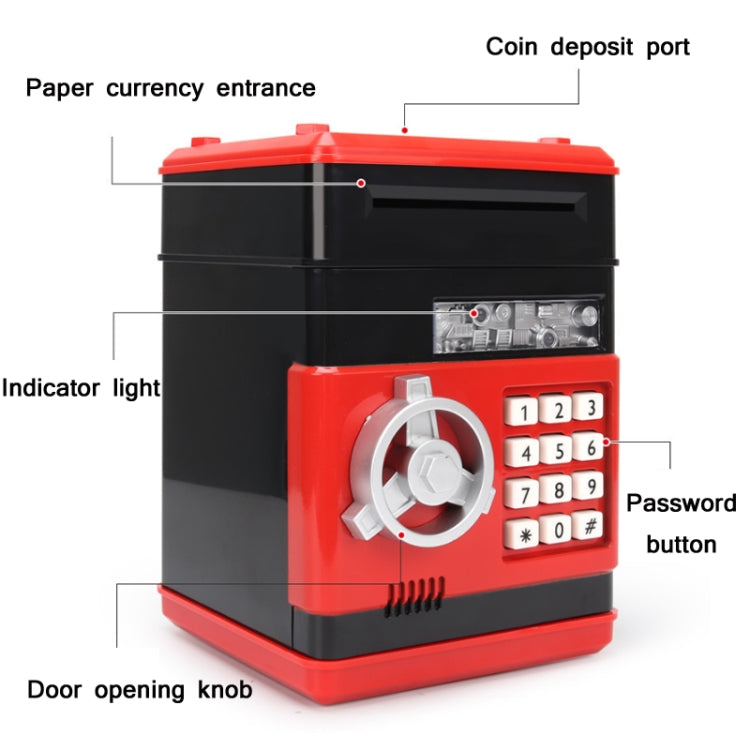 Password Safe Deposit Box Children Automatic Savings ATM Machine Toy, Colour: Silver