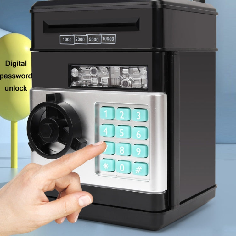 Password Safe Deposit Box Children Automatic Savings ATM Machine Toy, Colour: Silver