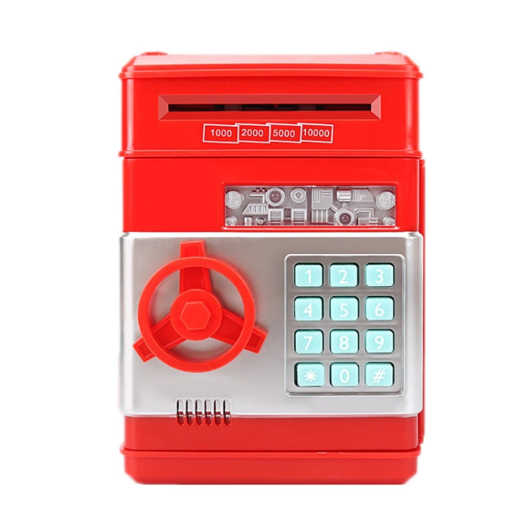 Password Safe Deposit Box Children Automatic Savings ATM Machine Toy, Colour: Red