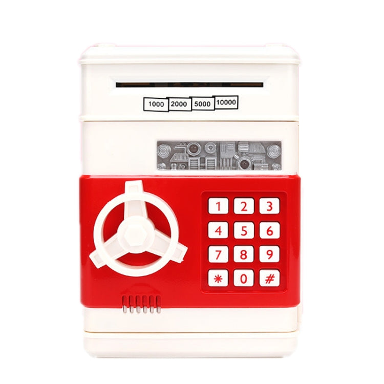 Password Safe Deposit Box Children Automatic Savings ATM Machine Toy, Colour: White Red