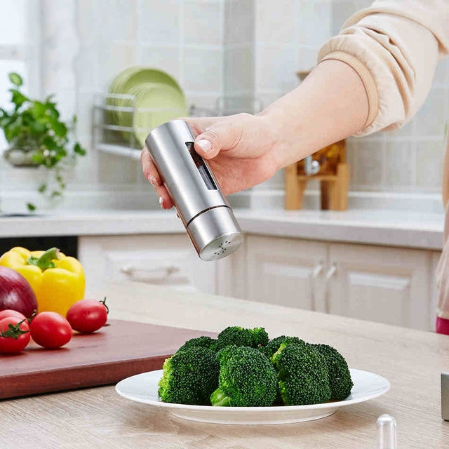 4 in 1 Stainless Steel Cruet with Base Powder Vinegar Bottle Set