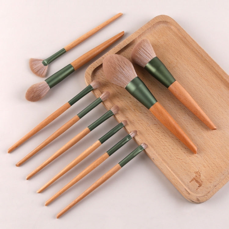 WC-QL10 10 In One Makeup Brush Set Wooden Handle Concealer Brush Foundation Brush Eye Shadow Brush,Specification: Only Makeup Brush