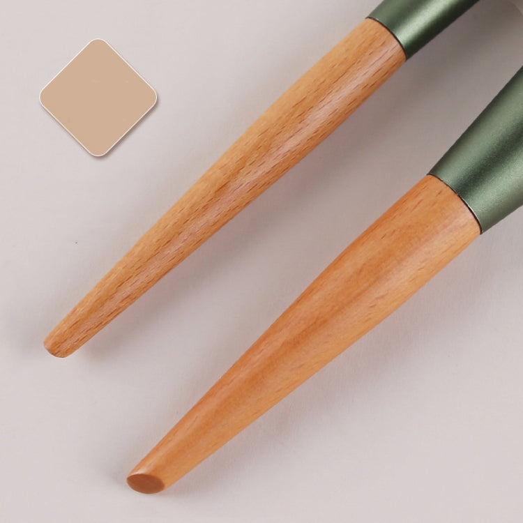 WC-QL10 10 In One Makeup Brush Set Wooden Handle Concealer Brush Foundation Brush Eye Shadow Brush,Specification: Makeup Brush + Bag