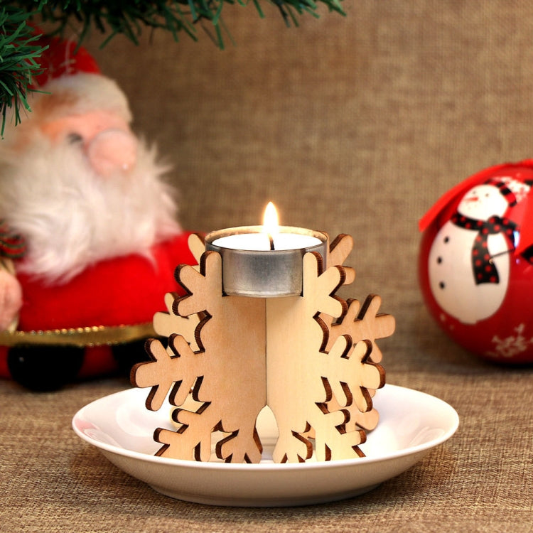 12 PCS Christmas Decoration Wooden Candlestick Ornaments