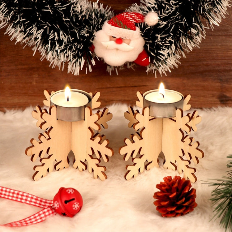 12 PCS Christmas Decoration Wooden Candlestick Ornaments