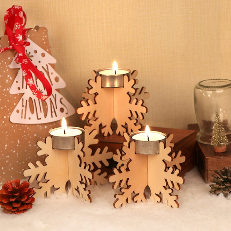 24 PCS Christmas Decoration Wooden Candlestick Ornaments