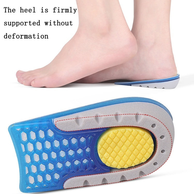 2 Pairs Half-Size Inner Heightening Pads Soft And Comfortable Invisible Shock Absorption Increased Insoles, Size: 3.5cm(Blue)