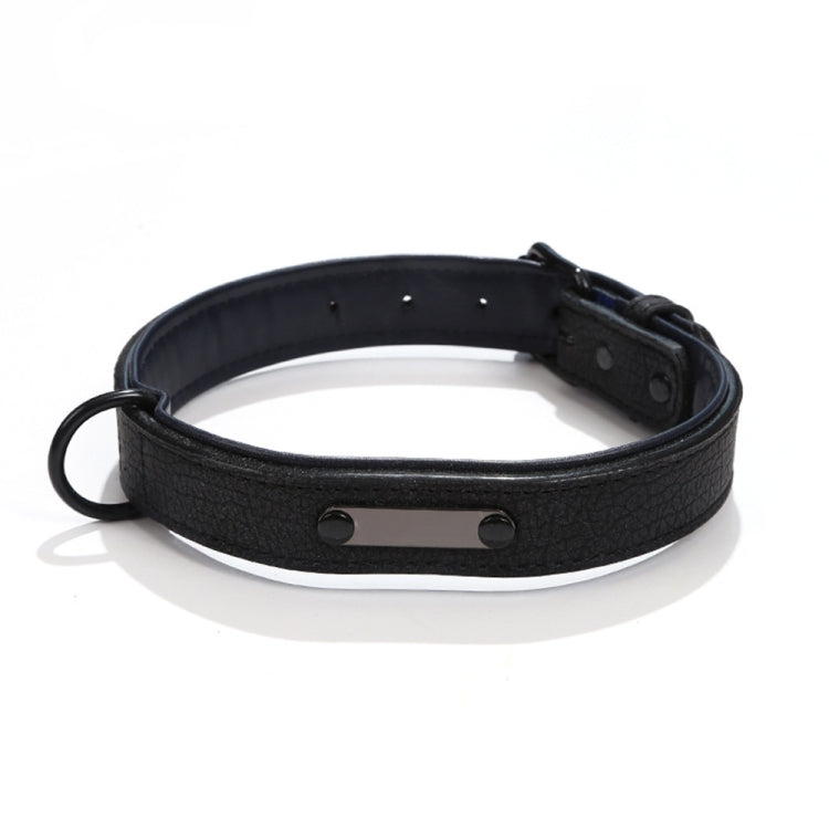 Pet Collar Leather Dog Collar Adjustable Dog Tag Anti-Lost Collar, Size: S 34 x 1.7cm