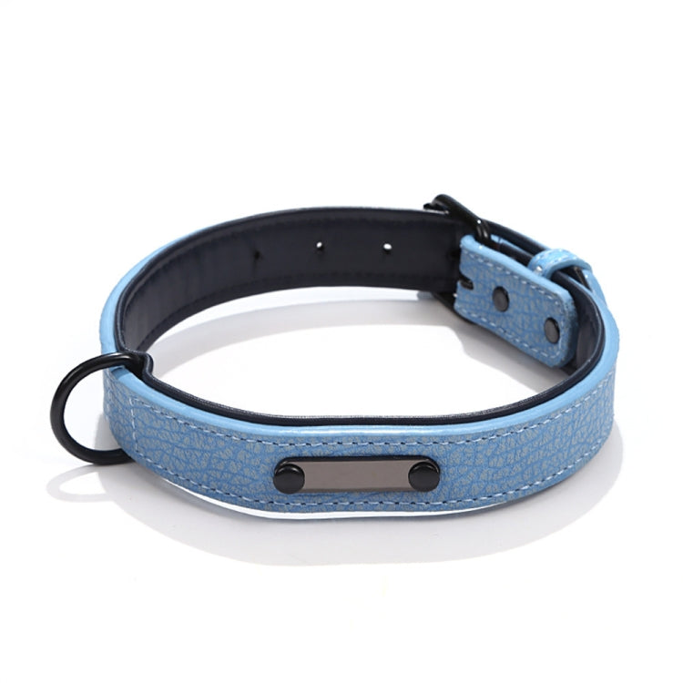 Pet Collar Leather Dog Collar Adjustable Dog Tag Anti-Lost Collar, Size: L 49 x 2.7cm