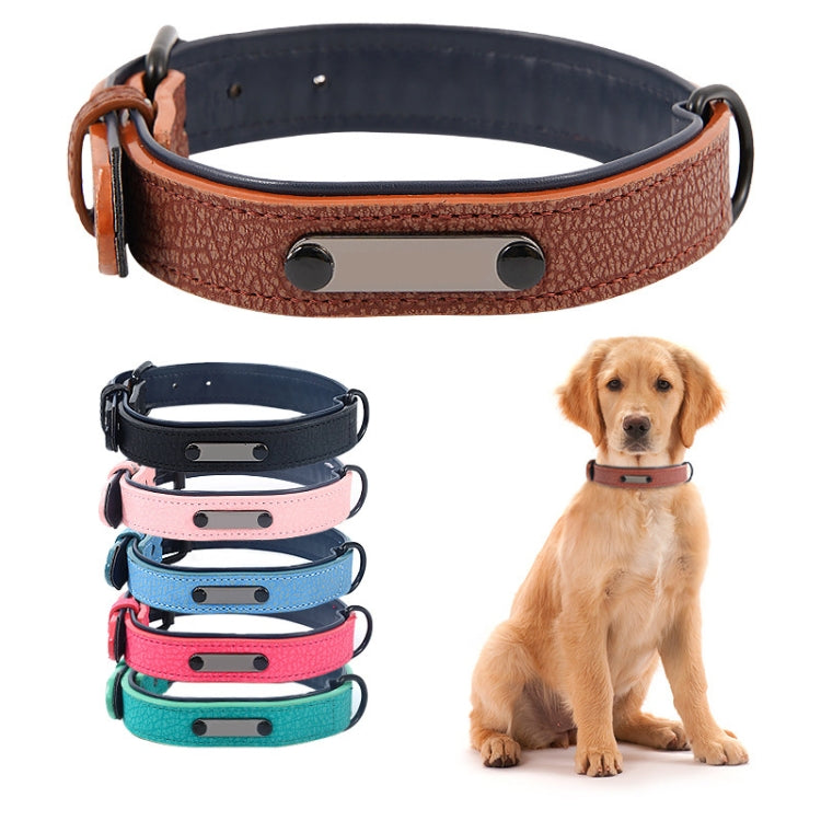 Pet Collar Leather Dog Collar Adjustable Dog Tag Anti-Lost Collar, Size: XL 59 x 3.2cm