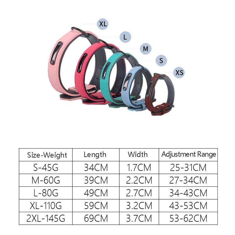 Pet Collar Leather Dog Collar Adjustable Dog Tag Anti-Lost Collar, Size: XXL 69 x 3.7cm