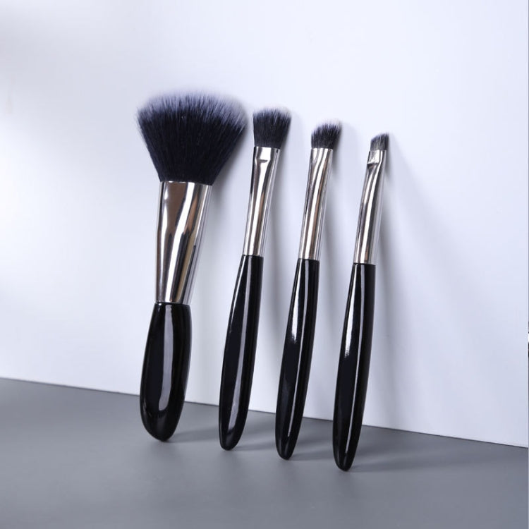 4 In 1 Black Pebbles Makeup Brush Set Eyeshadow Brush Foundation Brush Portable Makeup Brush,Style:  Brush + Makeup Brush Bag