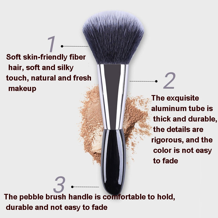 4 In 1 Black Pebbles Makeup Brush Set Eyeshadow Brush Foundation Brush Portable Makeup Brush,Style:  Brush + Makeup Brush Bag