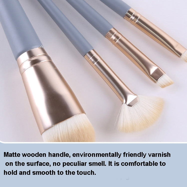10 in 1 Haze Blue Makeup Brush Set Eyeshadow Brush Practical Commuter Makeup Brush,Style:  Brush + Bag