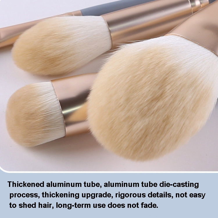 10 in 1 Haze Blue Makeup Brush Set Eyeshadow Brush Practical Commuter Makeup Brush,Style:  Brush + Bag
