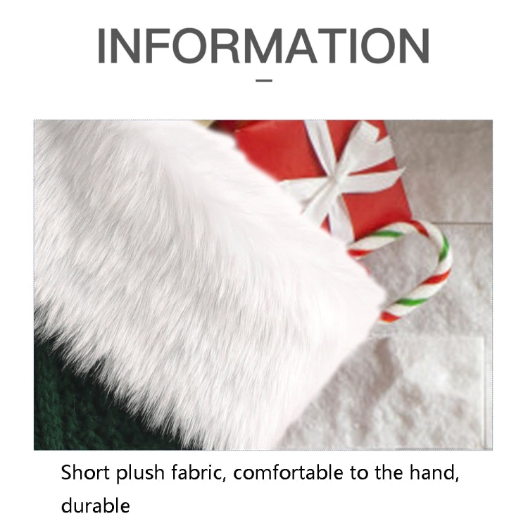 Christmas Decoration Gift Bag Plush Knitted Socks Pendant(Green)