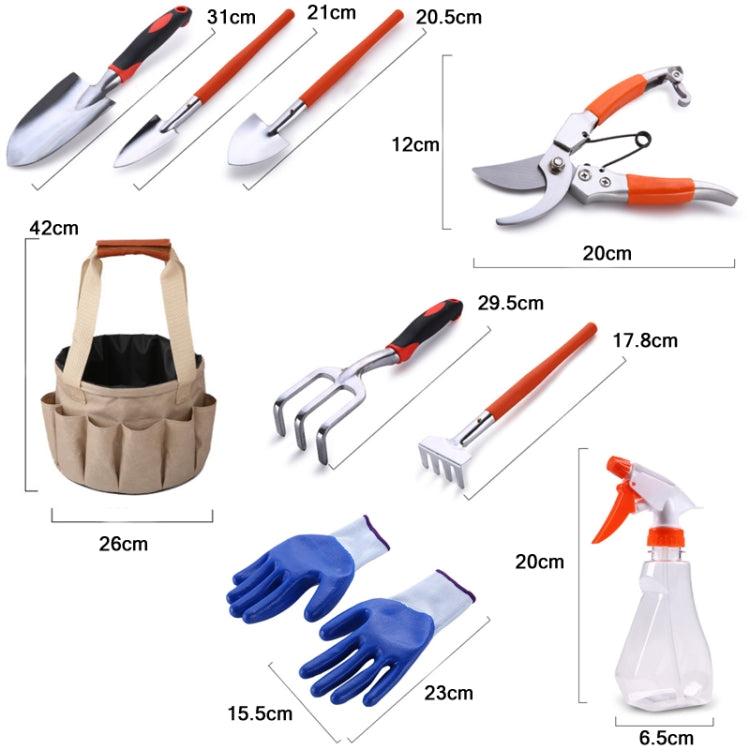 10 PCS/Set Aluminum Alloy Garden Tool Canvas Bag