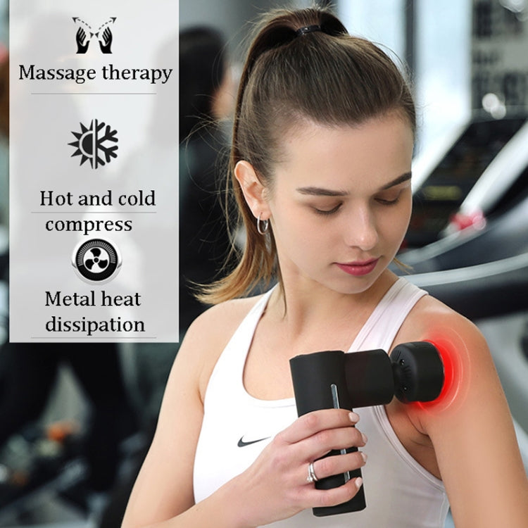 Mini Fascia Gun High-Frequency Hitting Relaxing Massage Gun With Cold And Hot Compress Function, Specification:  Aluminum Handbag