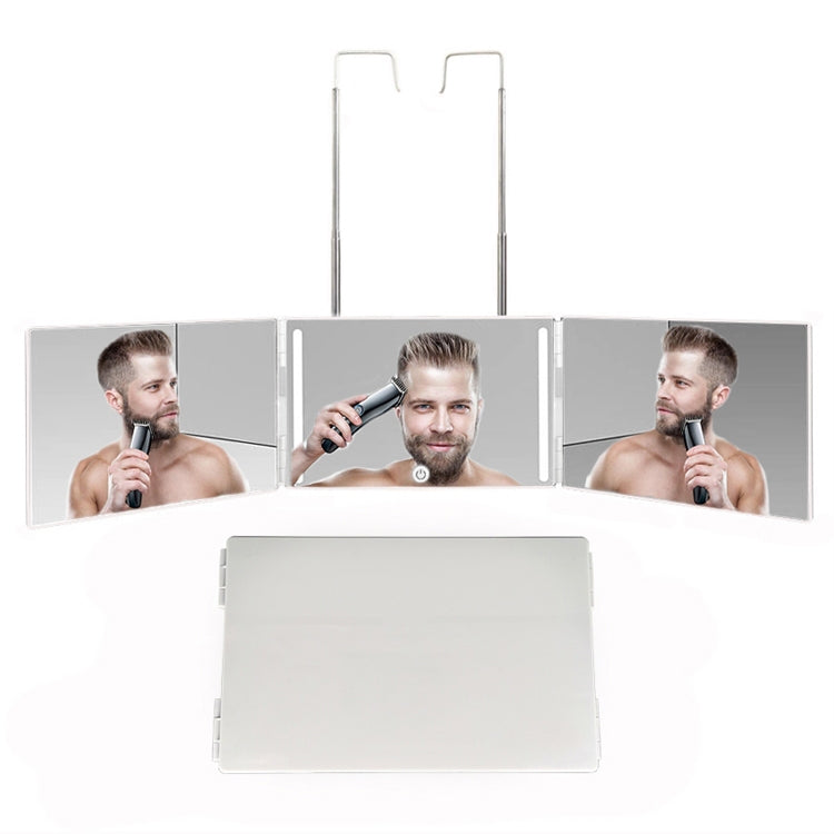 Three-Sided Mirror With LED Light Retractable Hanging Three-Fold Mirror