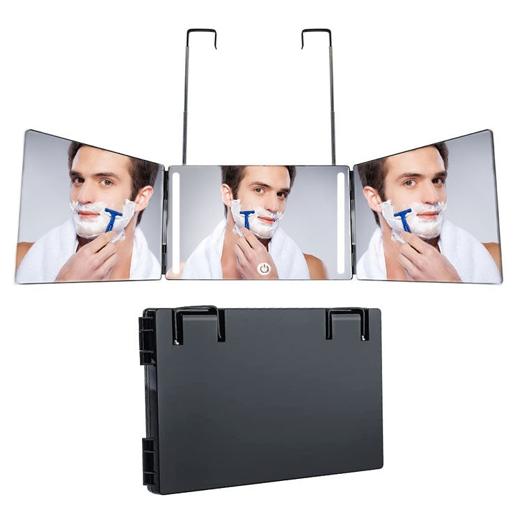 Three-Sided Mirror With LED Light Retractable Hanging Three-Fold Mirror