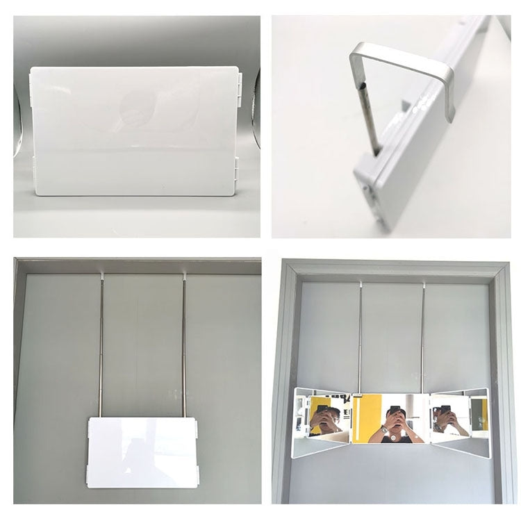 Three-Sided Mirror With LED Light Retractable Hanging Three-Fold Mirror