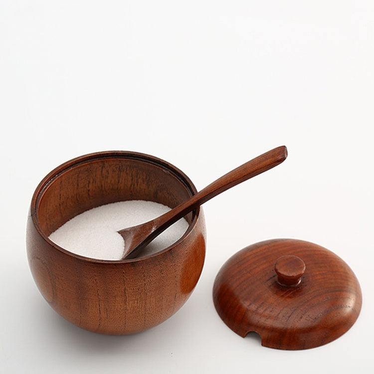 Creative Vintage Wood Spice Jar Kitchenware, Type:Salt Shaker+Spoon
