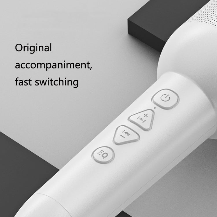 K8 Wireless Mobile Phone Karaoke Microphone Handheld Home Bluetooth Microphone Speaker(White)