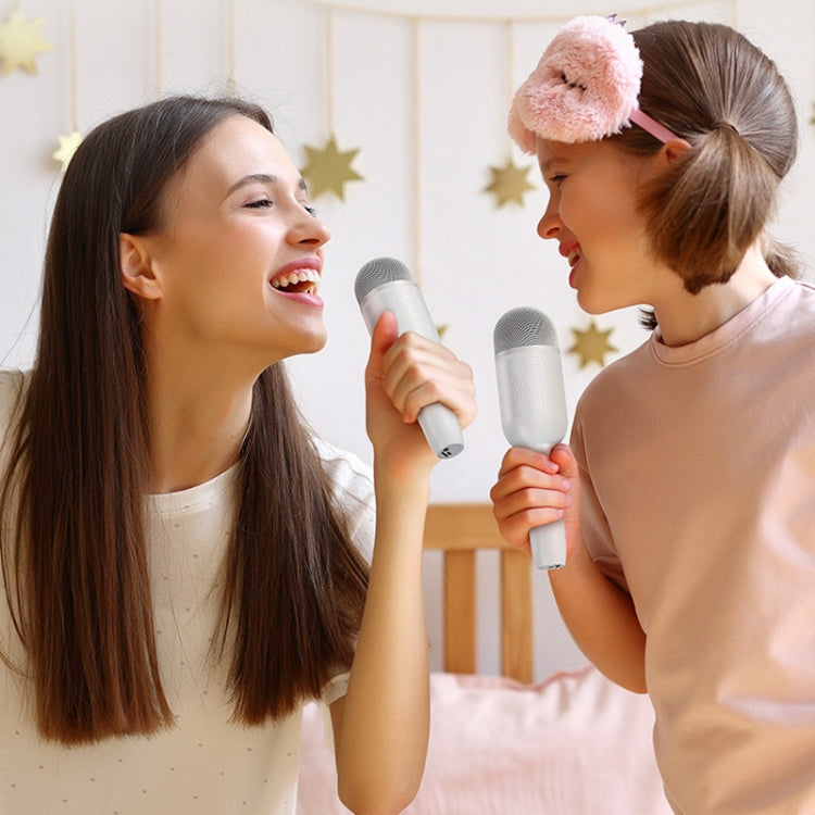 K8 Wireless Mobile Phone Karaoke Microphone Handheld Home Bluetooth Microphone Speaker(White)