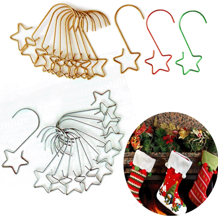 10 Packs Home Christmas Ornament Star Metal Garland Hook