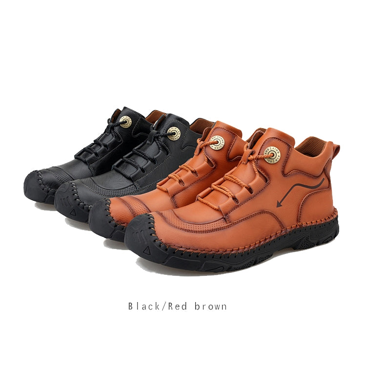 ac007 Autumn And Winter Men Martin Boots Leather High-Top Outdoor Warm Shoes, Size: 41