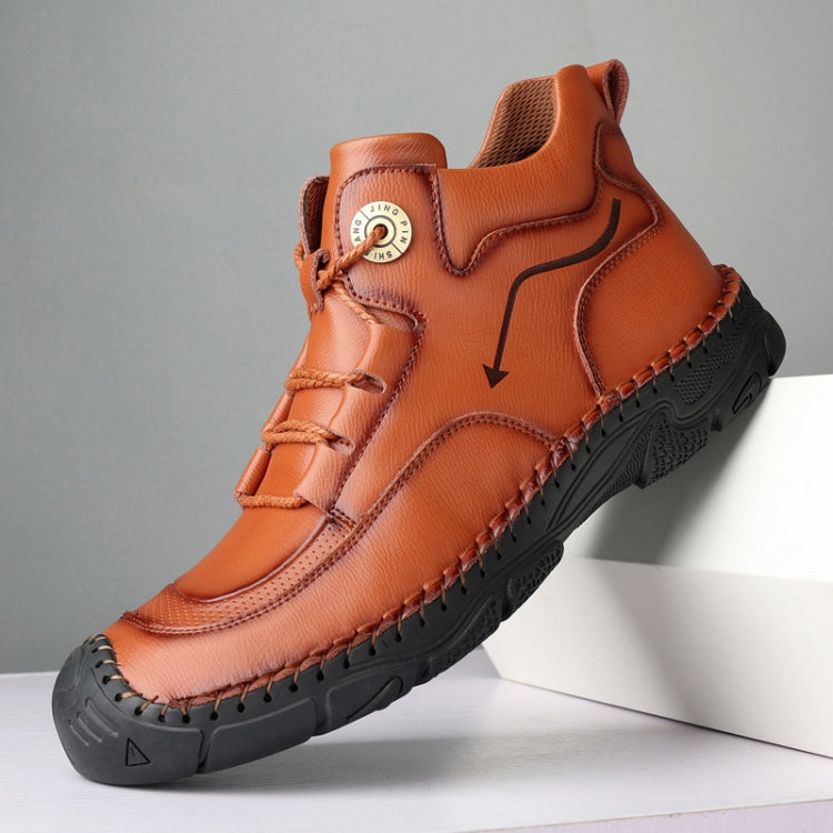 ac007 Autumn And Winter Men Martin Boots Leather High-Top Outdoor Warm Shoes, Size: 48