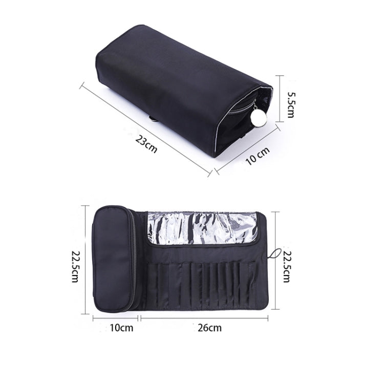 Cosmetic Bag Cosmetic Brush Storage Bag Multifunctional Folding Beauty Makeup Kit(Black)