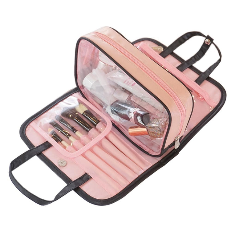 Multifunctional 2 In 1 Cosmetic Bag Portable Large Capacity Transparent Cosmetic Brush Storage Bag Wash Bag