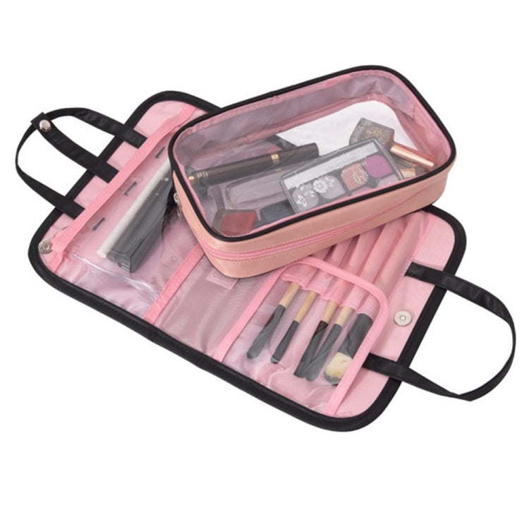 Multifunctional 2 In 1 Cosmetic Bag Portable Large Capacity Transparent Cosmetic Brush Storage Bag Wash Bag