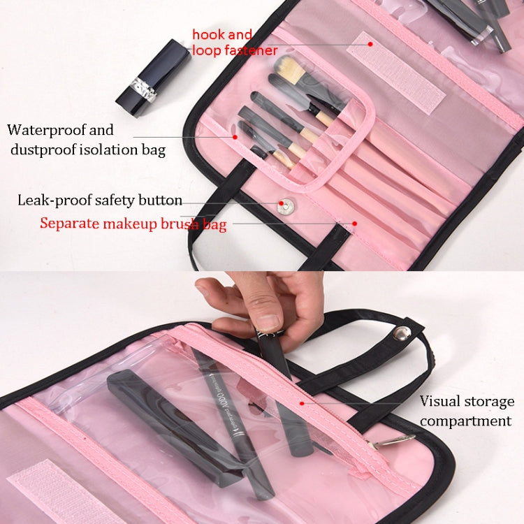 Multifunctional 2 In 1 Cosmetic Bag Portable Large Capacity Transparent Cosmetic Brush Storage Bag Wash Bag