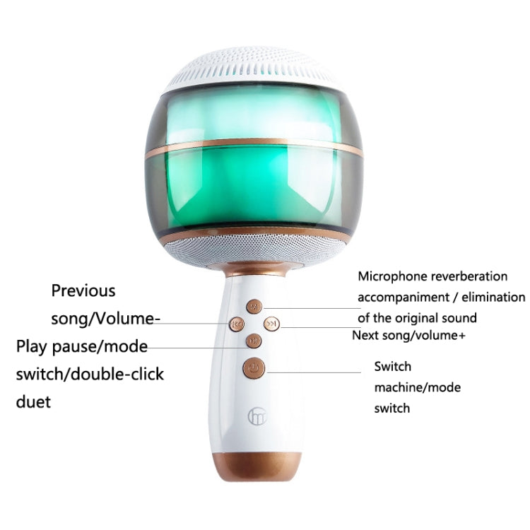 K56 Wireless Bluetooth Microphone Handheld Microphone Speaker(White)