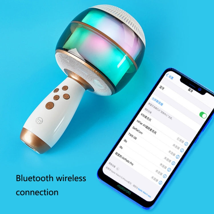 K56 Wireless Bluetooth Microphone Handheld Microphone Speaker(White)