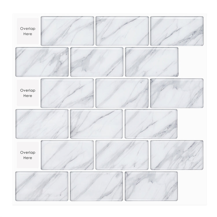 2 PCS 3D Crystal Epoxy Self-Adhesive Wall Sticker Bathroom Simulation Tile Sticker