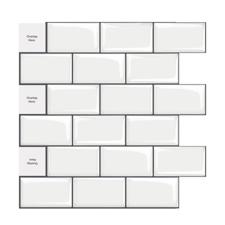 2 PCS 3D Crystal Epoxy Self-Adhesive Wall Sticker Bathroom Simulation Tile Sticker