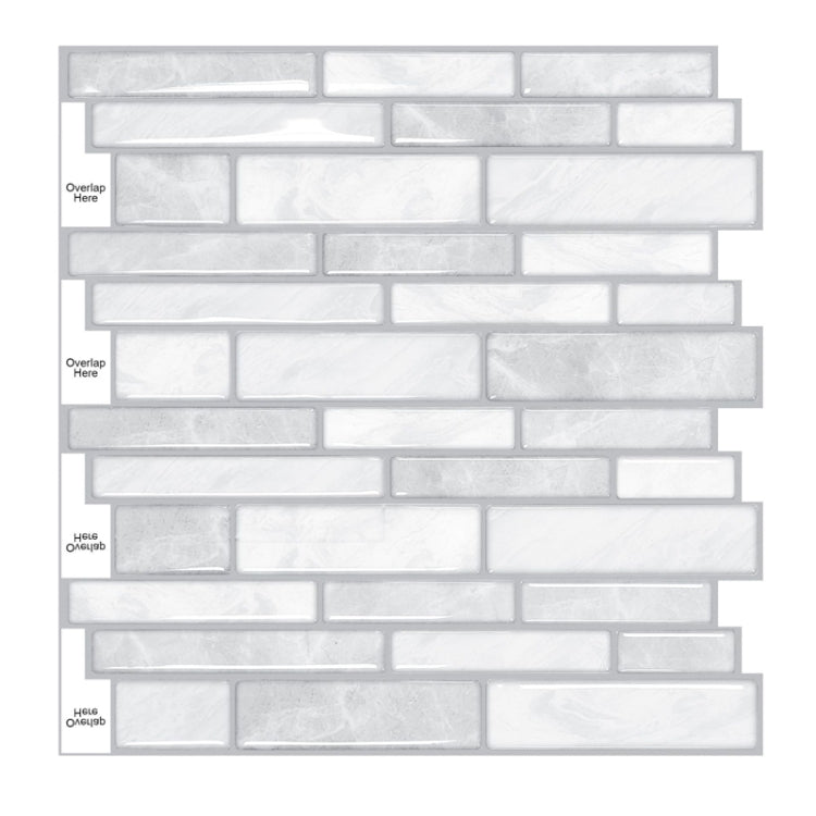 2 PCS 3D Crystal Epoxy Self-Adhesive Wall Sticker Bathroom Simulation Tile Sticker