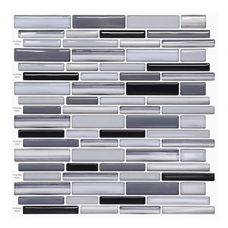 2 PCS 3D Crystal Epoxy Self-Adhesive Wall Sticker Bathroom Simulation Tile Sticker