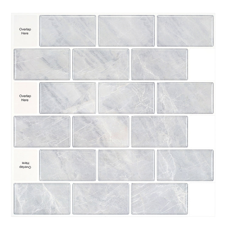 2 PCS 3D Crystal Epoxy Self-Adhesive Wall Sticker Bathroom Simulation Tile Sticker