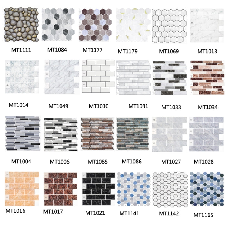 2 PCS 3D Crystal Epoxy Self-Adhesive Wall Sticker Bathroom Simulation Tile Sticker