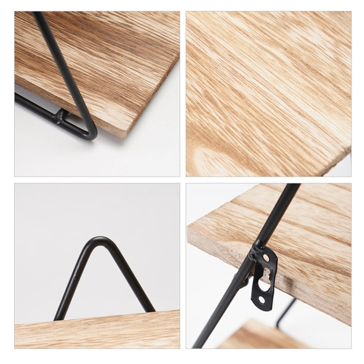 Bedroom Study Room Wall-Mounted Triangle Rack Cosmetic Storage Rack, Specification: 8x55x47cm(Wood Color)