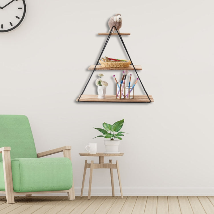 Bedroom Study Room Wall-Mounted Triangle Rack Cosmetic Storage Rack, Specification: 8x55x47cm(Wood Color)