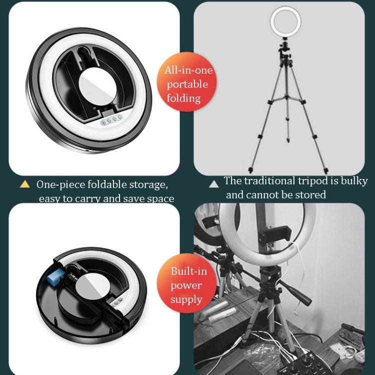 JMT2 Mobile Phone Live Fill Light Folding Telescopic Integrated LED Beauty Lamp Desktop Floor Stand