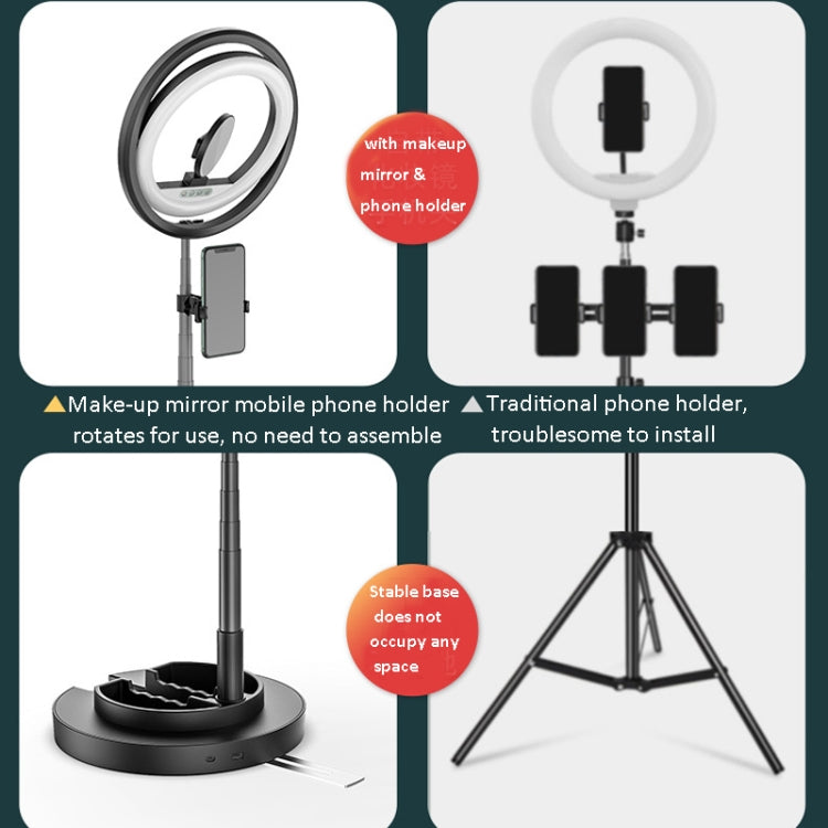 JMT2 Mobile Phone Live Fill Light Folding Telescopic Integrated LED Beauty Lamp Desktop Floor Stand