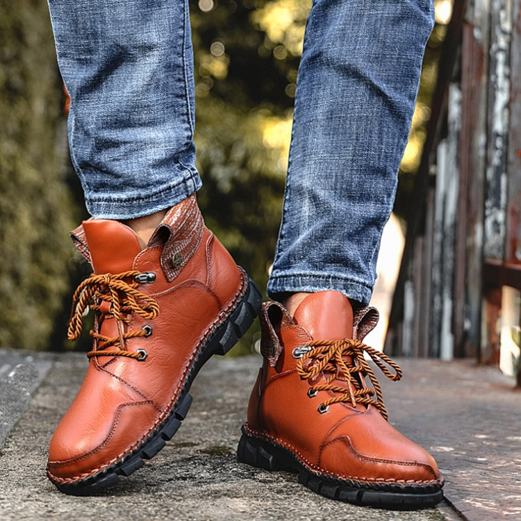 AS829 Autumn And Winter Men Martin Boots Casual High-Top Leather Shoes, Size: 41